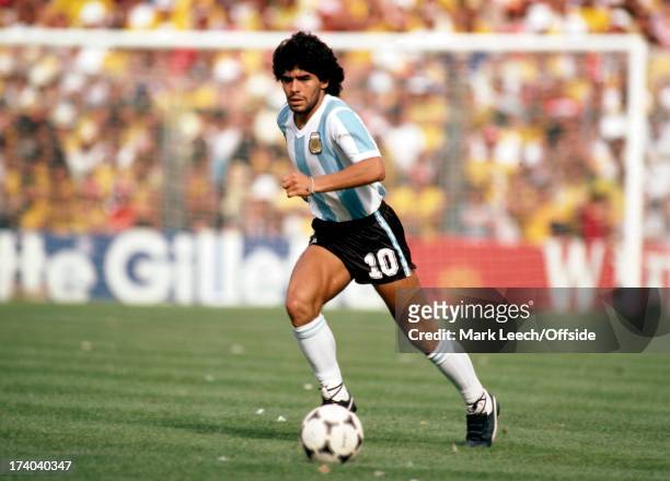 Football World Cup 1982, Brazil v Argentina, Diego Maradona.