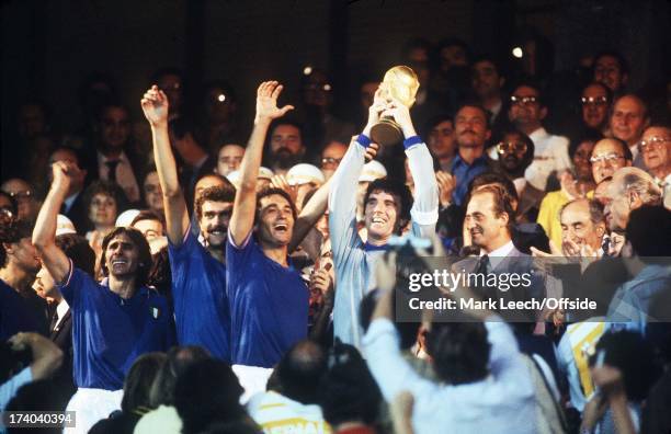 World Cup Final, Italy v West Germany, Dino Zoff lifts the World Cup.