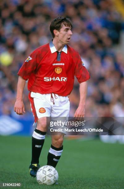 February 1998 Premiership Football - Chelsea v Manchester United - United defender Gary Neville.
