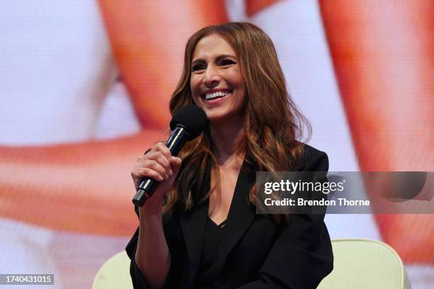 Sally Obermeder speaks during the Real Housewives of Sydney Q & A at SXSW Sydney on October 17, 2023 in Sydney, Australia.