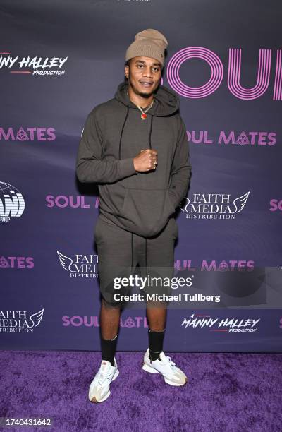 Cory Hardrict attends the Los Angeles screening of Faith Media Distribution's "Soul Mates" at IPIC Westwood on October 16, 2023 in Los Angeles,...