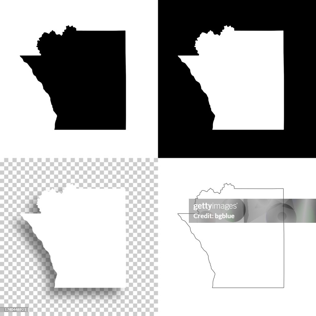La Crosse County, Wisconsin. Maps for design. Blank, white and black backgrounds