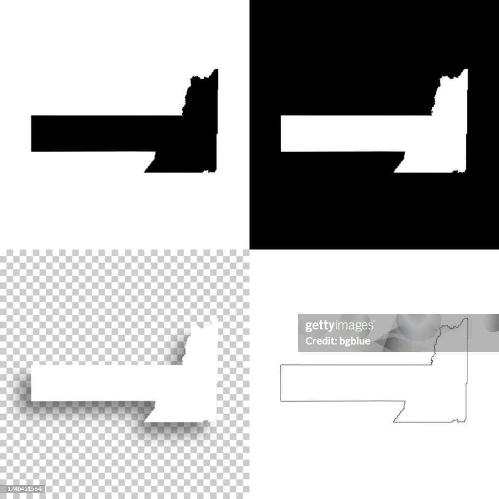 Pennington County, South Dakota. Maps for design. Blank, white and black backgrounds