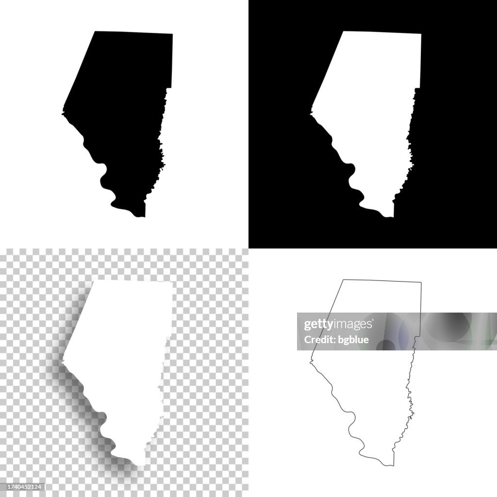 Boone County, Missouri. Maps for design. Blank, white and black backgrounds