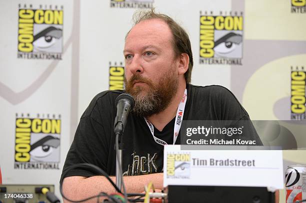 Artist Tim Bradstreet attends the "ARCANA Comics: HeadSmash'ing Into Comics, Film, and More" during Comic-Con International 2013 at San Diego...