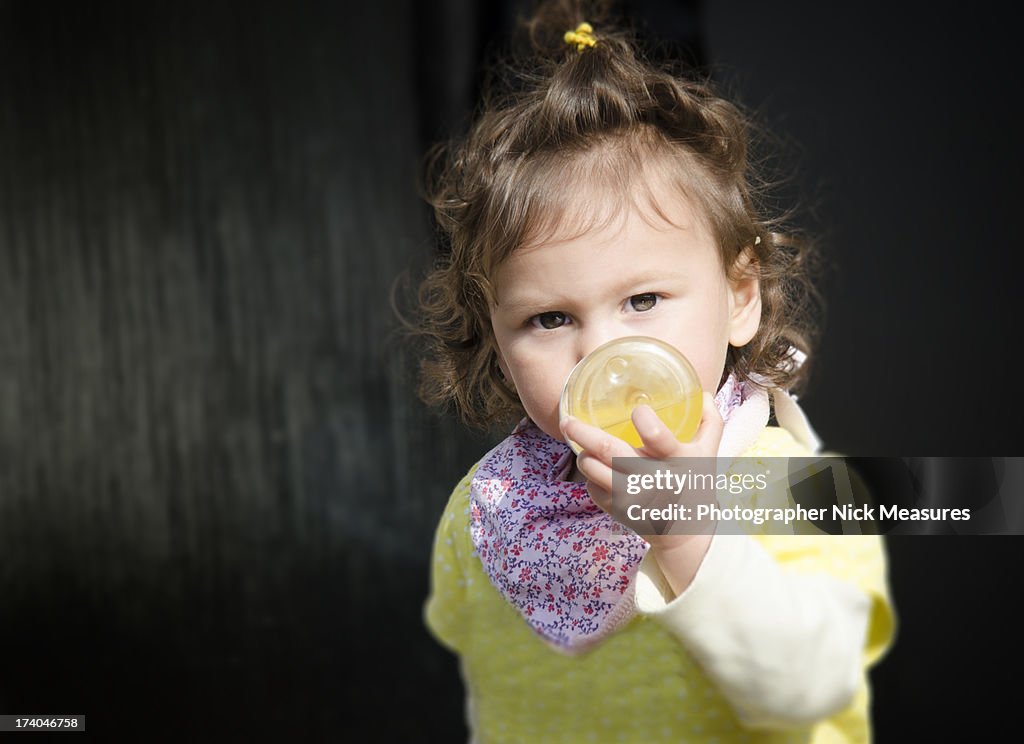 Baby Girl Drinking