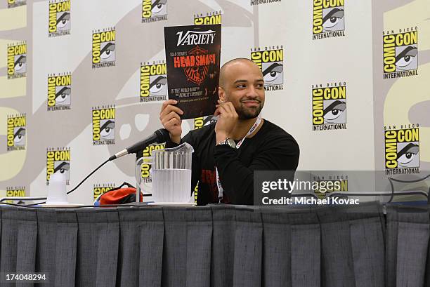 Producer and publisher Edwin Mejia attends the "ARCANA Comics: HeadSmash'ing Into Comics, Film, and More" during Comic-Con International 2013 at San...