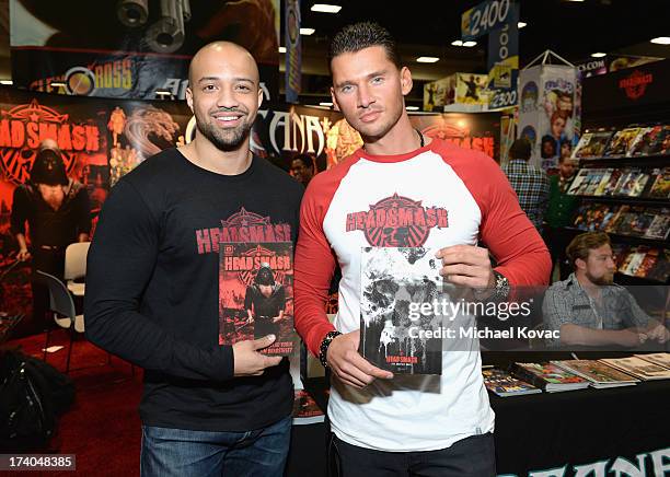 Producer and publisher Edwin Mejia and writer and director Vlad Yudin attend the "ARCANA Comics: HeadSmash'ing Into Comics, Film, and More" during...