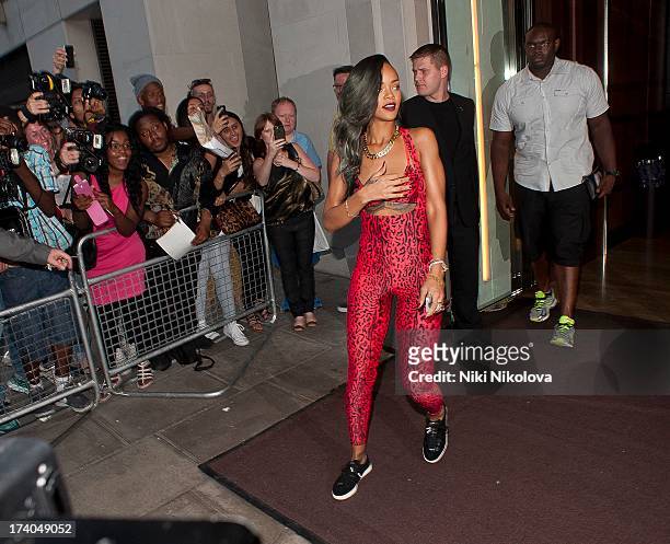 Rihanna Leaving 45 Park Lane on July 19, 2013 in London, England.