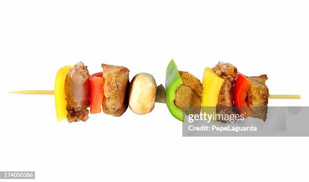 food: mediterranean barbecue - skewer stock pictures, royalty-free photos & images