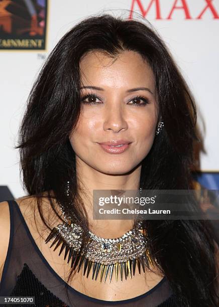 Actress Kelly Hu attends the Maxim, FX and Home Entertainment Comic-Con Party on July 19, 2013 in San Diego, California.