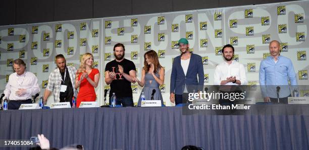 Writer/producer Michael Hirst, actors Travis Fimmel, Katheryn Winnick, Clive Standen, Jessalyn Gilsig, Gustaf Skarsgard, George Blagden, and History...