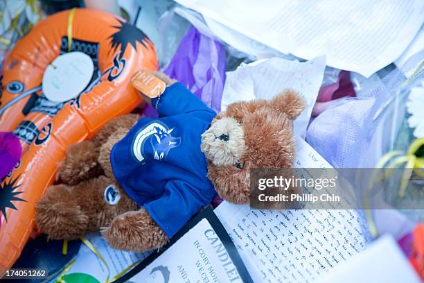 Fans pay Tribute at the Candle Light Vigil for Cory Monteith at the Fairmont Pacific Rim on July 19, 2013 in Vancouver, Canada.