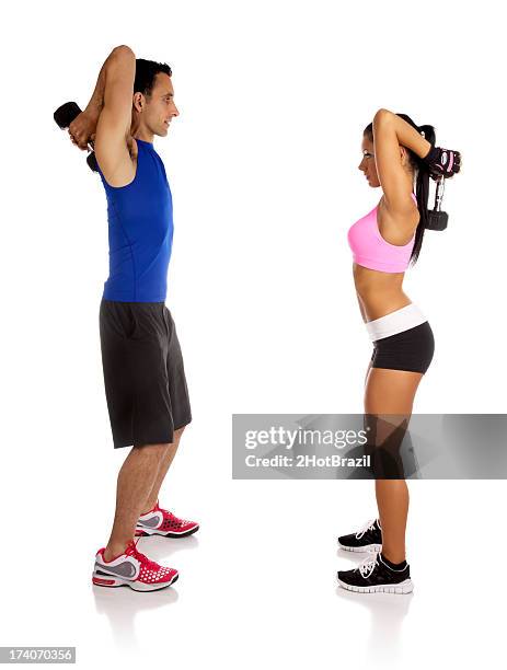personal fitness trainer with young woman - 2hotbrazil bildbanksfoton och bilder