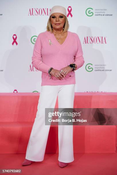 Terelu Campos attends to the presentation of new Ausonia's Campaign at Asociación Española Contra el Cáncer on October 17, 2023 in Madrid, Spain.