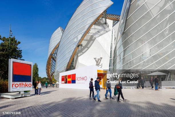 General view of the Louis Vuitton Foundation during the Opening of the Exhibition Rothko in Paris on October17, 2023 in Paris, France.