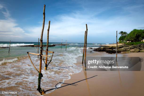 stilt fishermen stands - pole stock pictures, royalty-free photos & images