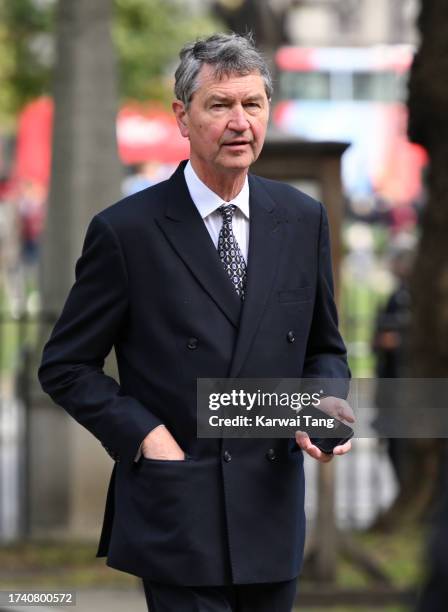 Vice Admiral Sir Timothy Laurence attends a memorial service for former Chancellor of the Exchequer, Lord Lawson at St Margaret's Church on October...