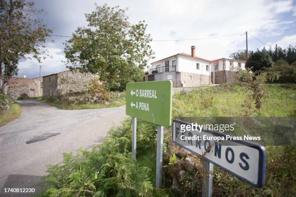 Facade of the house where a member of the Combat 18 organization was arrested on October 17 Ferroños, Sober, Lugo, Galicia, Spain. The National...