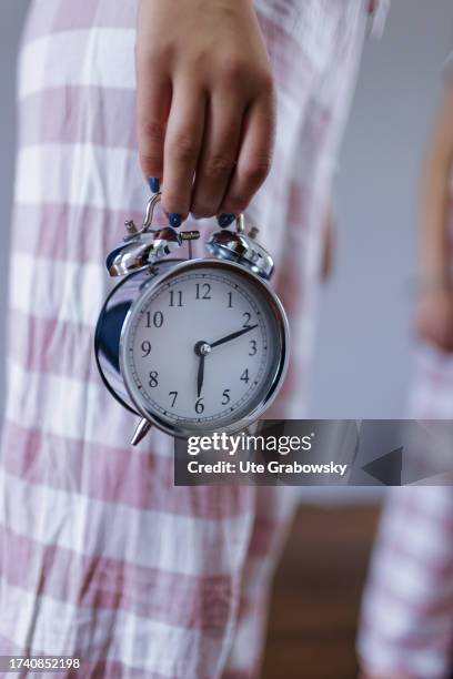 In this photo illustration Oldschool clock on October 04, 2023 in Bonn, Germany.