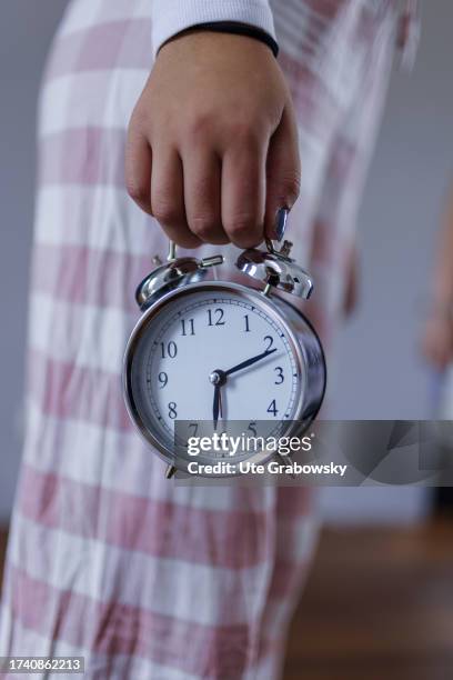 In this photo illustration Oldschool clock on October 04, 2023 in Bonn, Germany.
