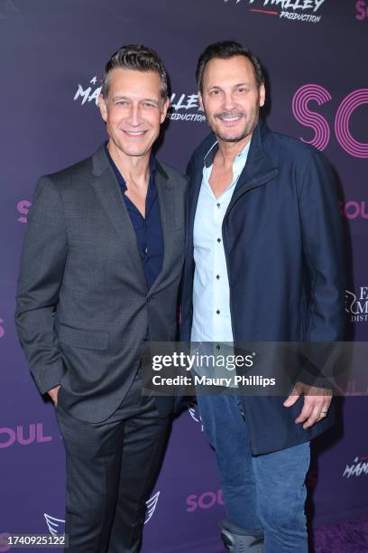 Mark Gantt and Robert Gant attend Soul Mates Hollywood Movie Premiere on October 16, 2023 in Los Angeles, California.