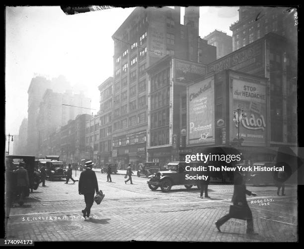 West 34th Street, south side from Seventh Avenue to Fifth Avenue, New York, New York, 1925.