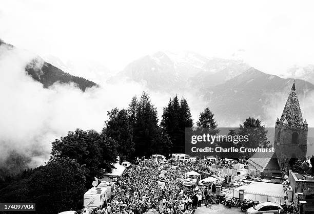 General view of Dutch corner during stage eighteen of the 2013 Tour de France, a 172.5KM road stage from Gap to l'Alpe d'Huez, on July 18, 2013 in...