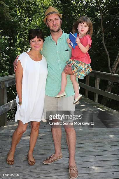 Tiffani Thiessen, husband Brady Smith and daughter Harper Smith attend The Children's Museum Of The East End 5th Annual Family Fair at Children's...