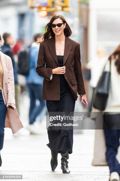 Karlie Kloss is seen in SoHo on October 17, 2023 in New York City.