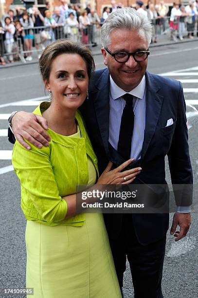 Princess Claire of Belgium and Prince Laurent of Belgium depart the concert held ahead of Belgium abdication & coronation on July 20, 2013 in...