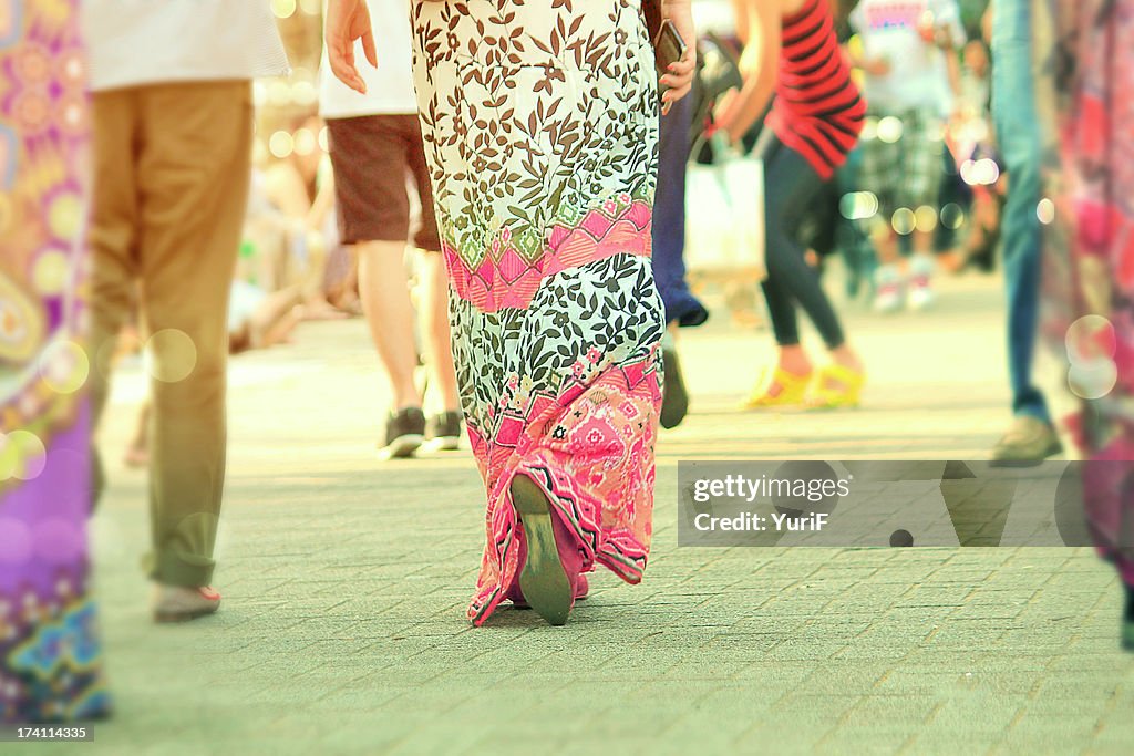 Woman wears long skirt