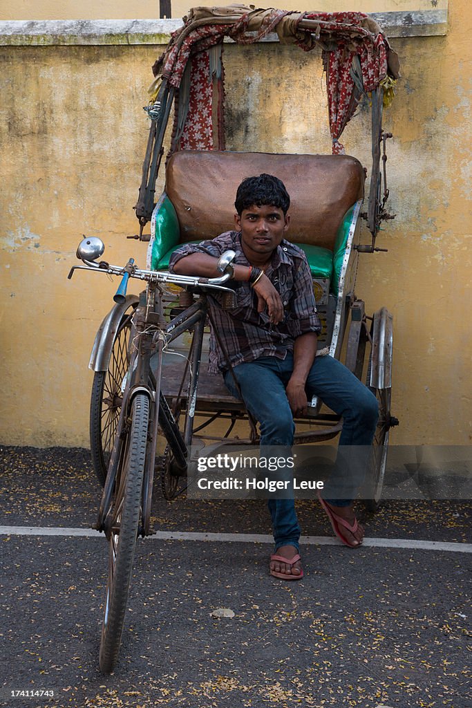 Friendly cycle rickshaw driver