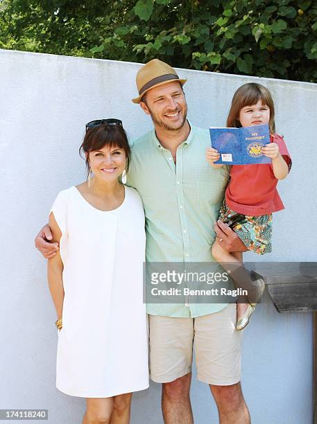 Actress Tiffani Thiessen, husband Brady Smith, and daugther Harper Smith attend Children's Museum Of The East End's 5th Annual Family Fair on July...