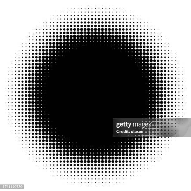Grid Pattern With Radial Gradient Of Duotone Dots Center Is Pitch Black ...