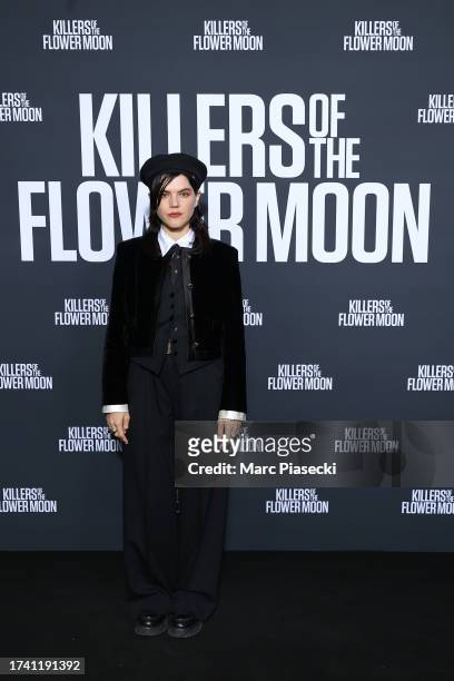Stéphanie Sokolinski aka Soko attends "Killers of the Flower Moon" VIP Screening at Cinema UGC Normandie on October 17, 2023 in Paris, France.