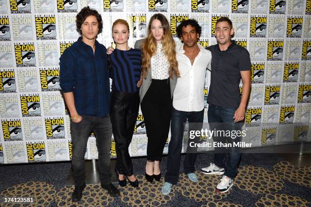 Actor Peter Gadiot, actresses Emma Rigby and Sophie Lowe, and actors Naveen Andrews and Michael Socha attend the "Once Upon a Time in Wonderland"...