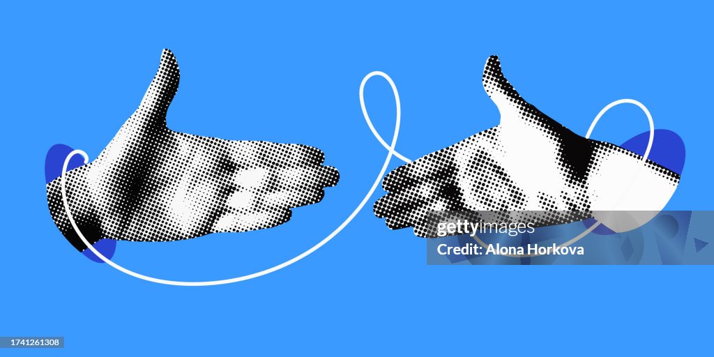 Hands reach out to each other. Handshake