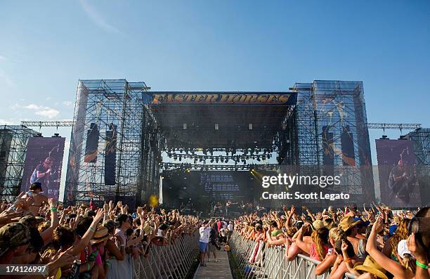 Florida Georgia Line performs during the 2013 Faster Horses Festival on July 20, 2013 in Brooklyn, Michigan.