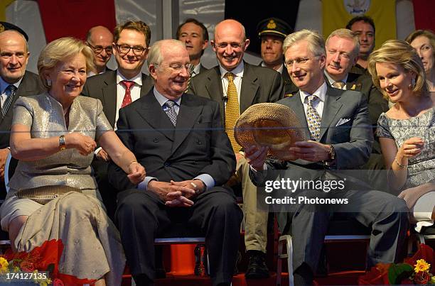 Queen Paola of Belgium, King Albert II of Belgium, Prince Philippe of Belgium and Princess Mathilde of Belgium attend an evening of concerts the 'Bal...