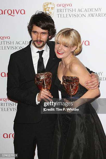 Ben Whishaw and Sheridan Smith pose in the press room at the Arqiva British Academy Television Awards 2013 at the Royal Festival Hall on May 12, 2013...