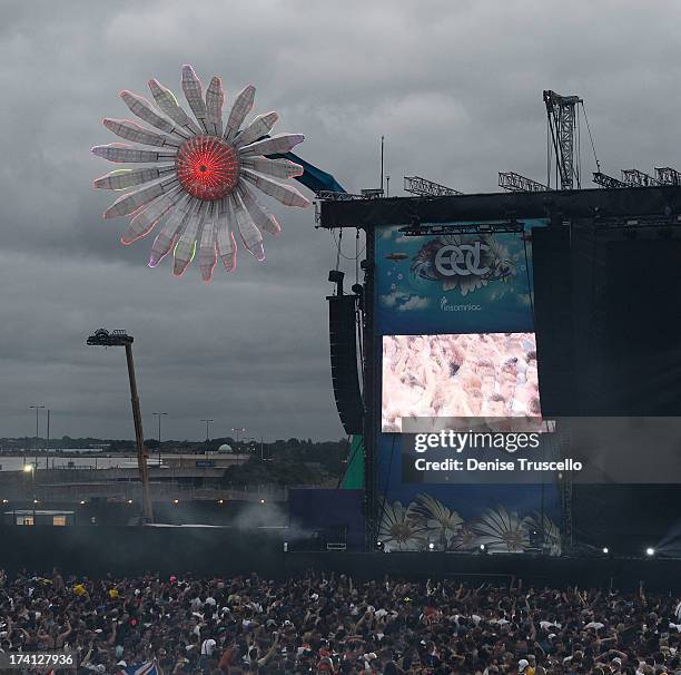 General view at the Electric Daisy Carnival: London 2013 at Queen Elizabeth Olympic Park on July 20, 2013 in London, England.