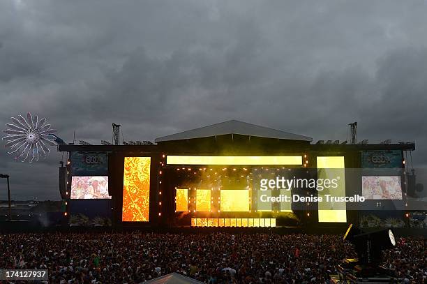 General view at the Electric Daisy Carnival: London 2013 at Queen Elizabeth Olympic Park on July 20, 2013 in London, England.