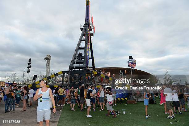 General view at the Electric Daisy Carnival: London 2013 at Queen Elizabeth Olympic Park on July 20, 2013 in London, England.