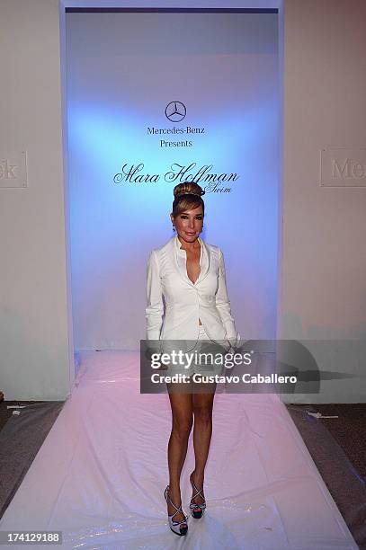 Personality Marysol Patton attends the Mara Hoffman Swim show during Mercedes-Benz Fashion Week Swim 2014 at Cabana Grande at the Raleigh on July 20,...