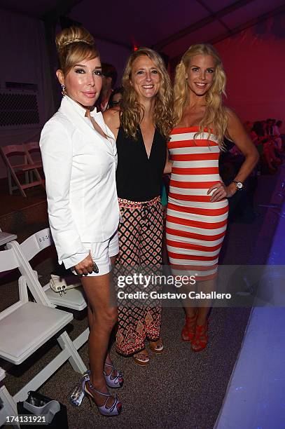 Personality Marysol Patton, Nanette Lepore and Alexia Echevarria attend the Mara Hoffman Swim show during Mercedes-Benz Fashion Week Swim 2014 at...