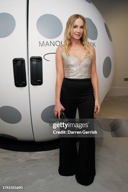 Joanne Froggatt attends the Manolo Blahnik launch of the 'The Craft' at xydrobe, London on October 17, 2023 in London, England.