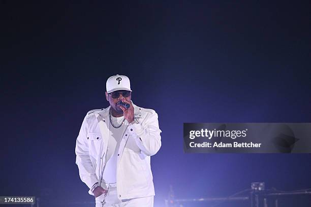 Boyz II Men singer Nathan Morris performs during "The Package Tour" concert at Target Center on July 20, 2013 in Minneapolis, Minnesota.