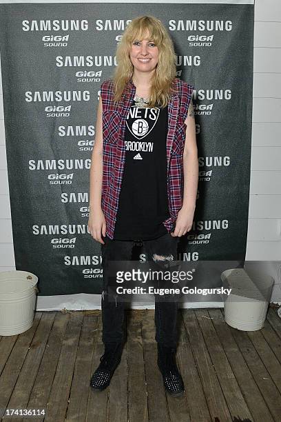Ladyhawke arrives at Samsung's #GigaSoundBlast Summer DJ Series on July 20, 2013 at Surf Lodge in Montauk, New York.