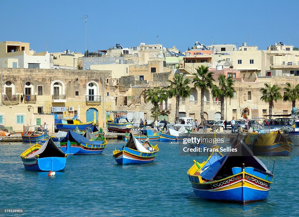 In the harbour of Marsaxlokk, Malta